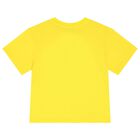 Girls Yellow Logo Flower T-Shirt, 1, hi-res
