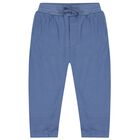 Baby Boys Beige, White & Blue 3 Piece Tracksuit, 1, hi-res