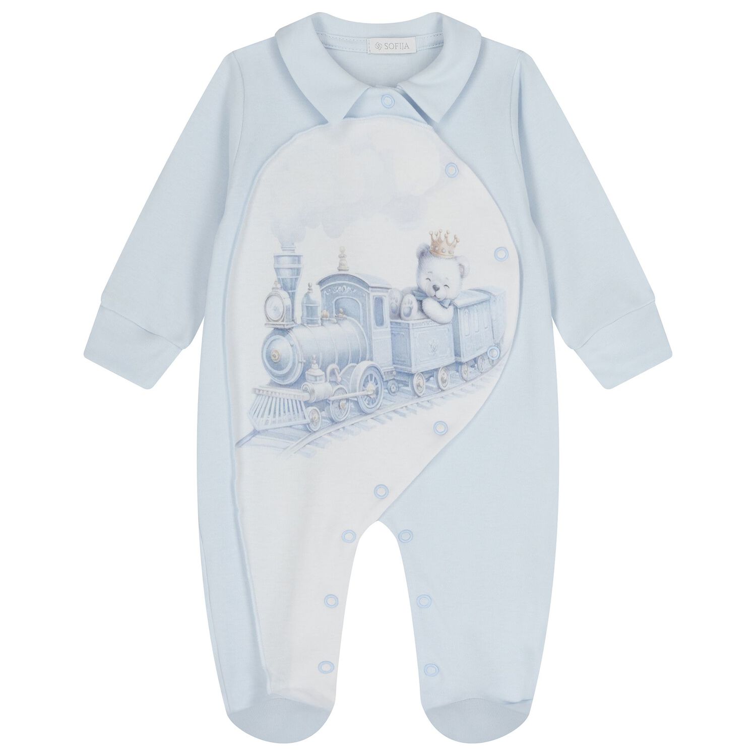 Baby Girls Blue & White Teddy Bear Babygrow Gift Set, 1, hi-res