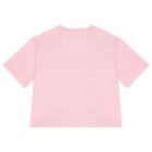 Girls Pink Logo Diamante T-Shirt, 2, hi-res