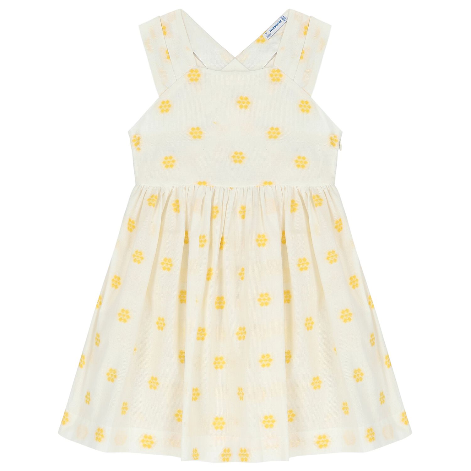 فستان بنات جاكار باللون العاجي, 1, hi-res image number null