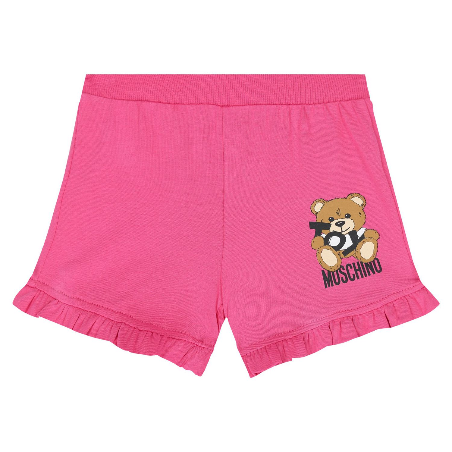 Younger Girls Ivory & Pink Teddy Bear Logo Shorts Set, 2, hi-res image number null