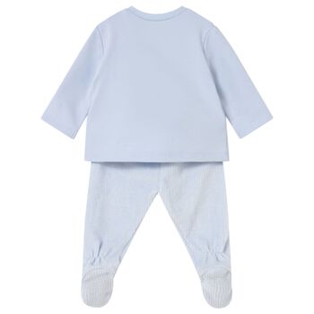 Baby Boys Blue Rabbit 2 Piece Babygrow