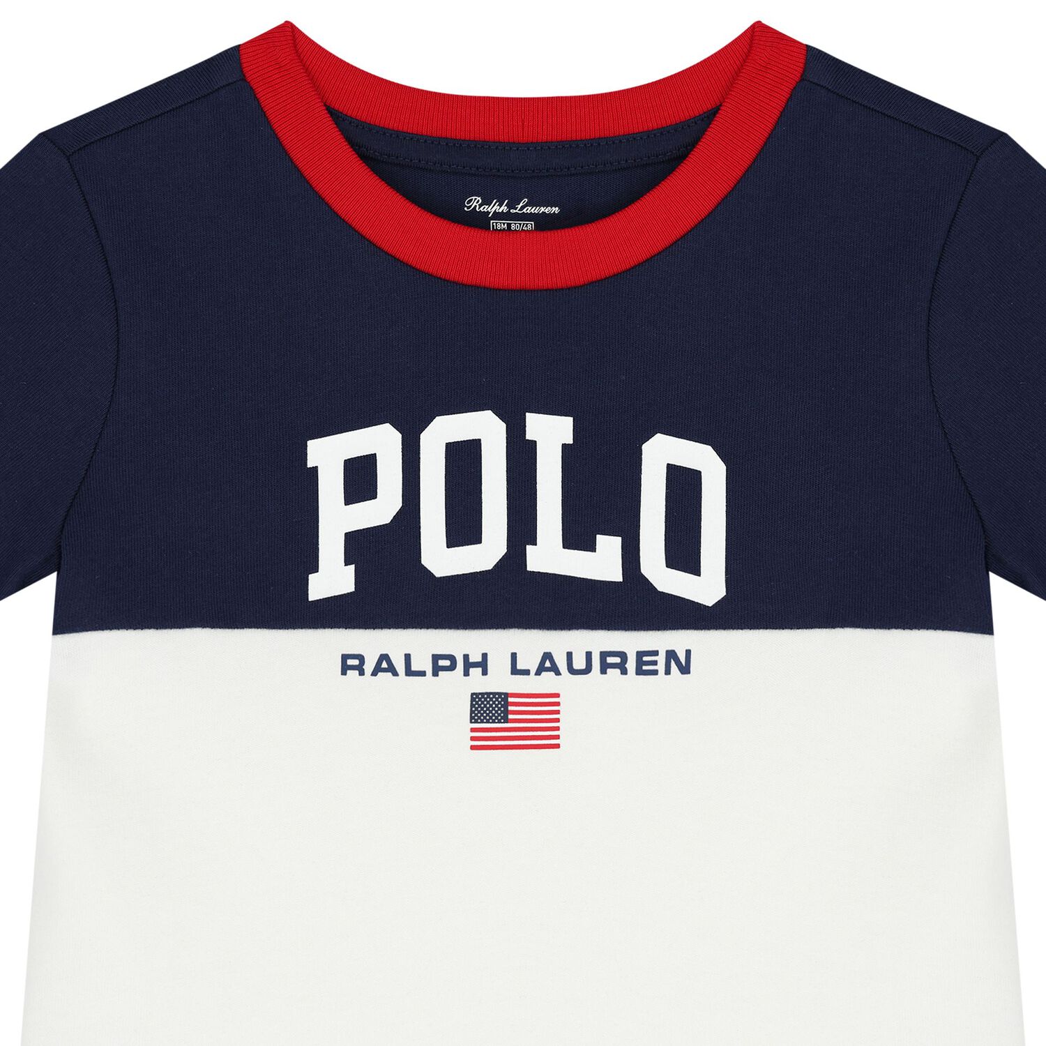 طقم شورت أولاد  بالشعار باللون الأبيض والكحلي, 1, hi-res