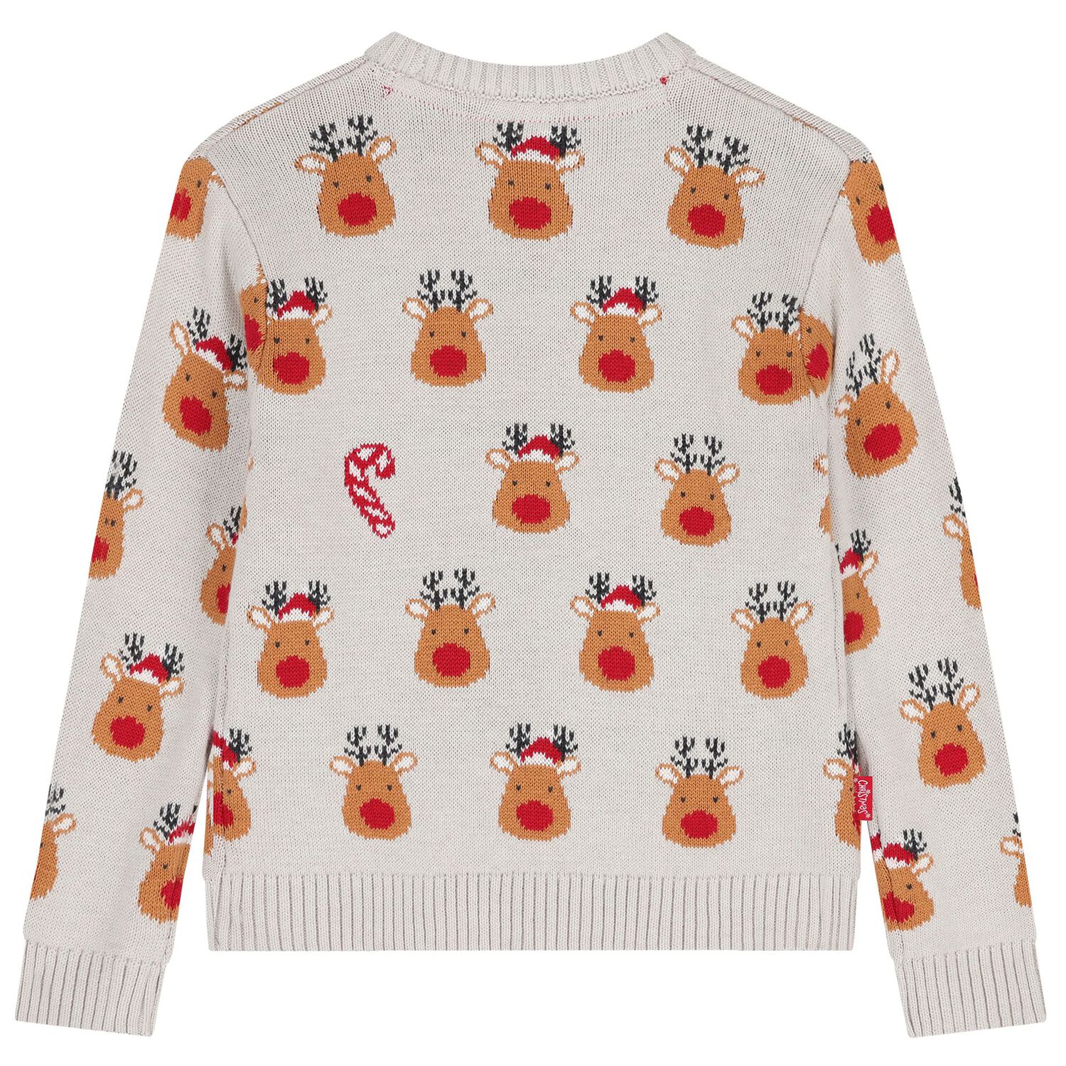 Grey Reindeer Christmas Knitted Jumper, 1, hi-res image number null