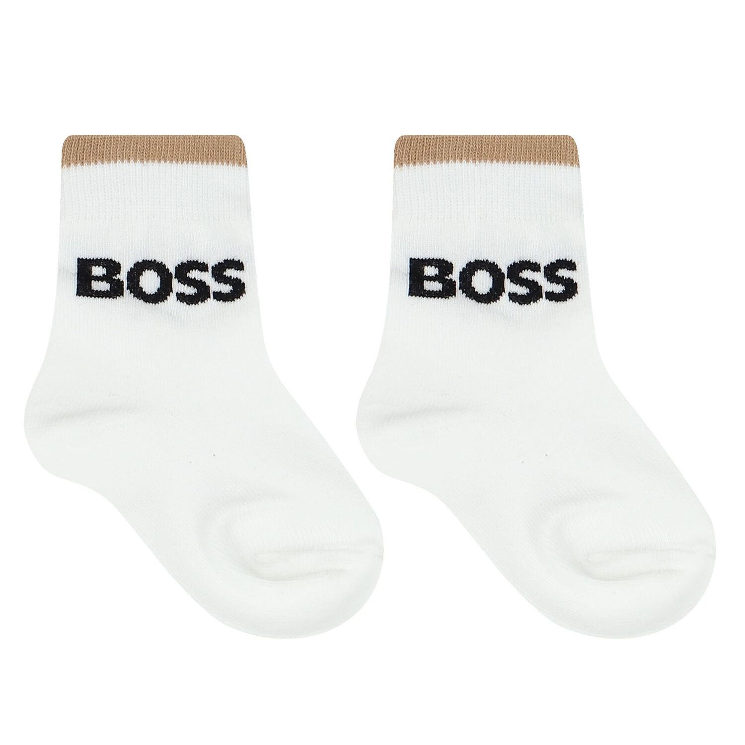 Baby Boys White Logo Socks ( 3-Pack ), 1, hi-res