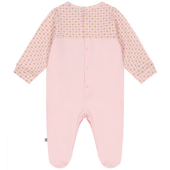 Pink & Gold Pima Cotton Logo Babygrow