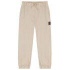 Boys Beige Patch Joggers, 1, hi-res