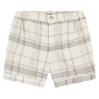 Younger Boys Ivory & Beige Shorts Set, 1, hi-res