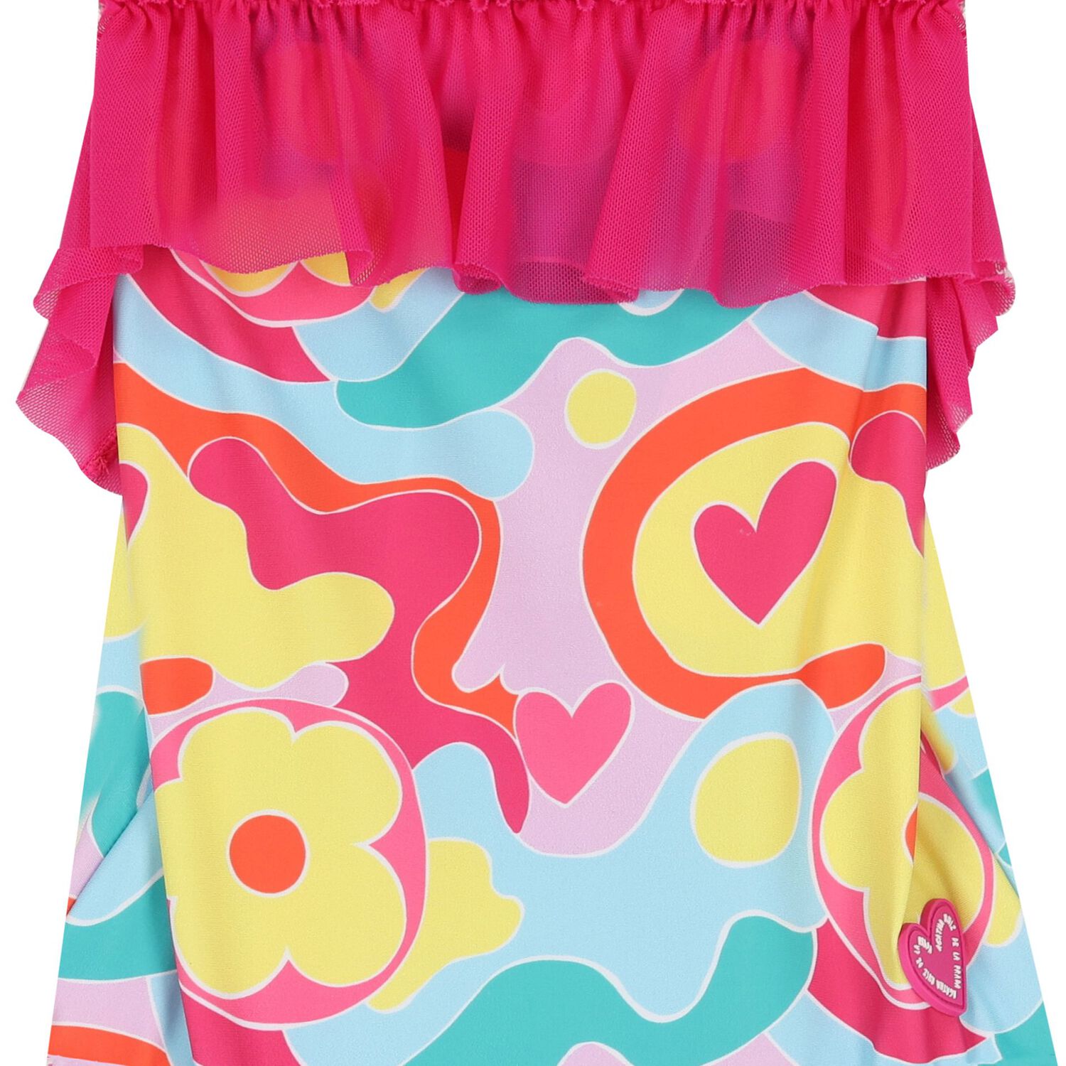 Girls Pink Flower Swimsuit, 1, hi-res image number null