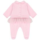 Baby Girls Pink Logo Babygrow, 1, hi-res
