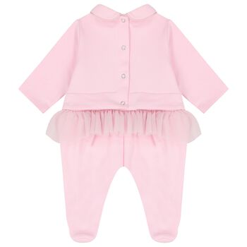 Baby Girls Pink Logo Babygrow
