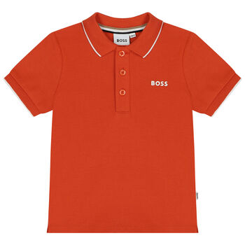 Younger Boys Orange Logo Polo Shirt