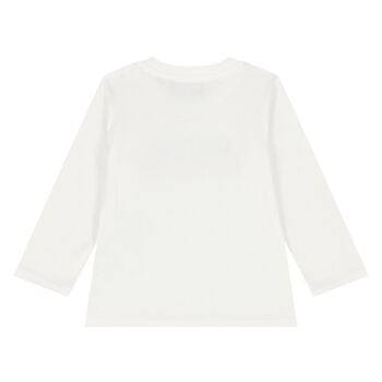 Younger White Logo & Popcorn Long Sleeve Top