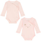 Baby Girls Pink Body Vests (2 Pack), 1, hi-res