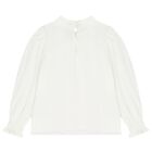 Girls White & Beige Embellished Skirt Set , 1, hi-res