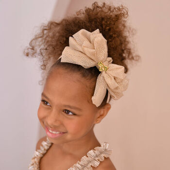 Girls Gold Bow Headband