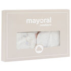 طقم هدية أولاد أفرول وقبعة ومريلة باللون العاجي والأزرق, 3, hi-res