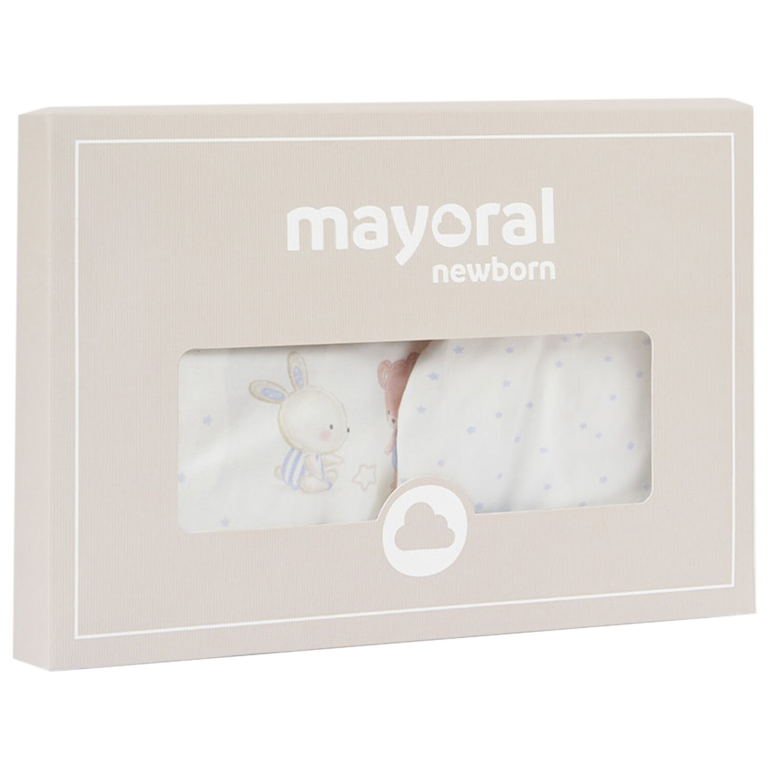 طقم هدية أولاد أفرول وقبعة ومريلة باللون العاجي والأزرق, 3, hi-res