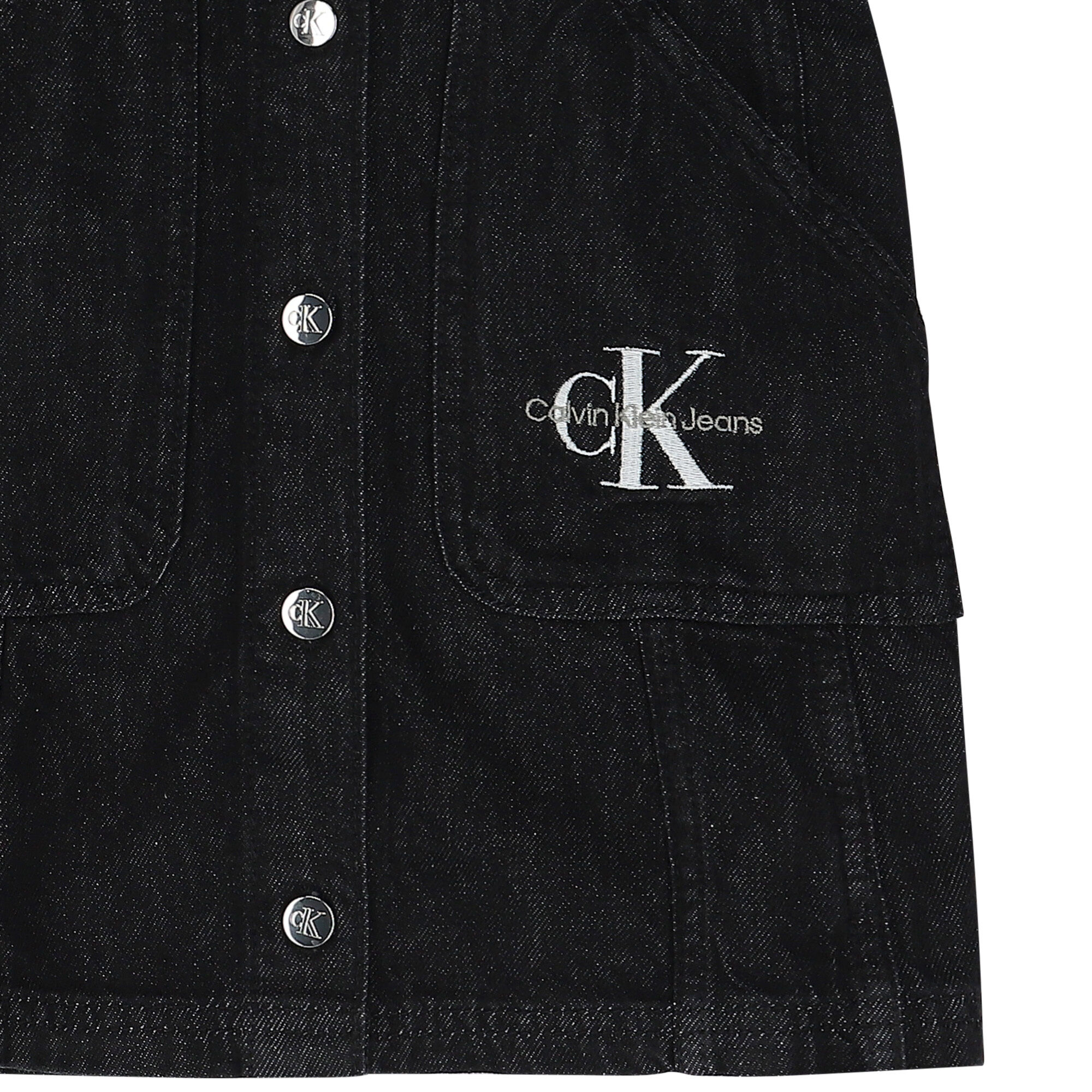 Calvin Klein Girls Black Logo Denim Dress Junior Couture UAE