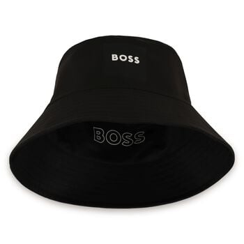 Boys Black Logo Reversible Hat