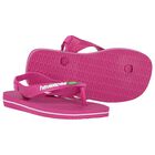 Girls Pink Logo Flip Flops, 4, hi-res