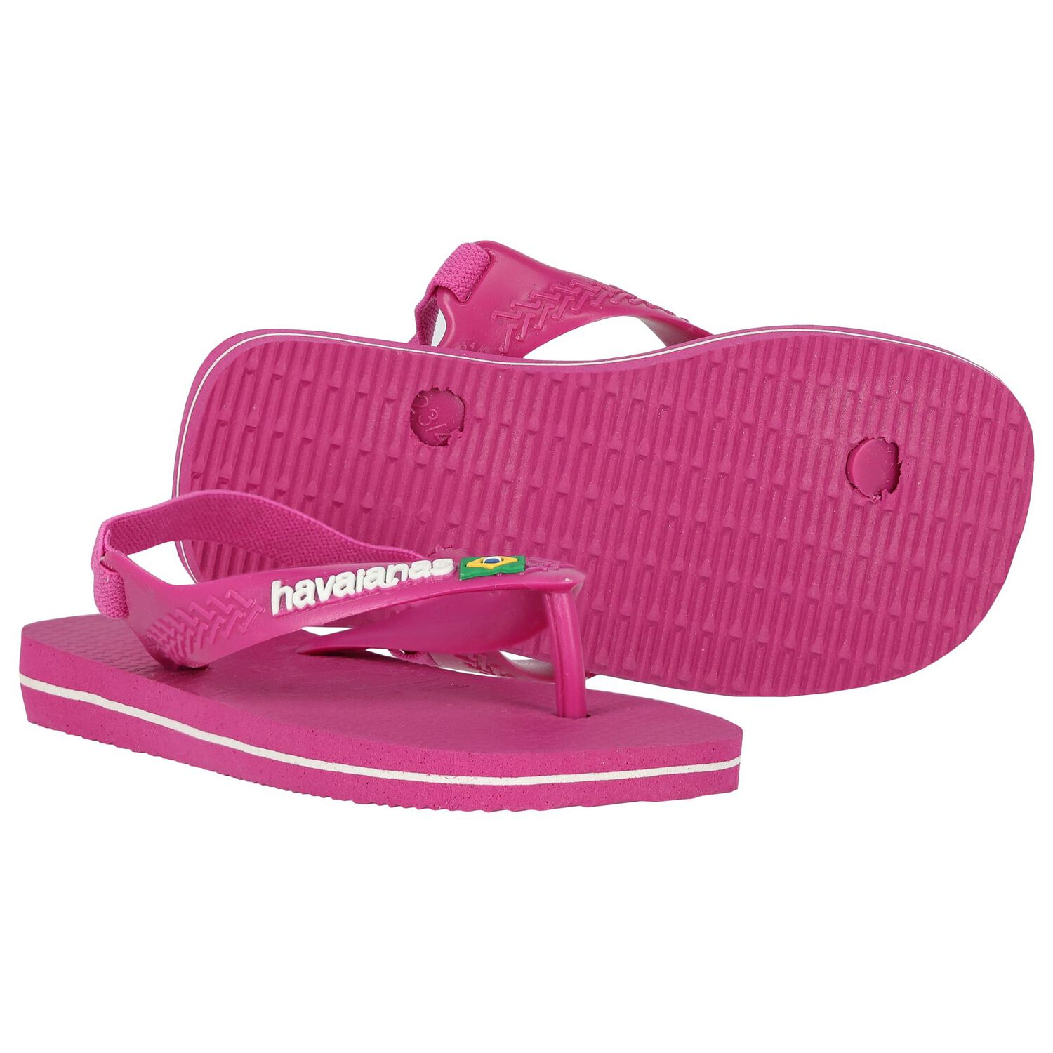 Girls Pink Logo Flip Flops, 4, hi-res image number null