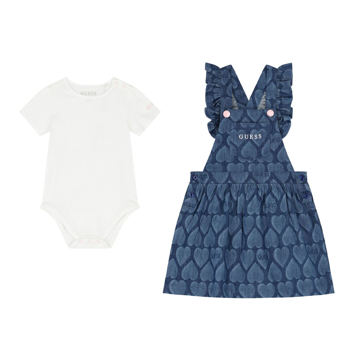 طقم دنغرى بنات باللون الأزرق و الأبيض, 1, hi-res image number null