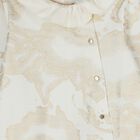 Baby Girls White & Gold Geo Map Babygrow, 1, hi-res