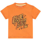 Baby Boys Orange & Blue Logo Shorts Set, 1, hi-res