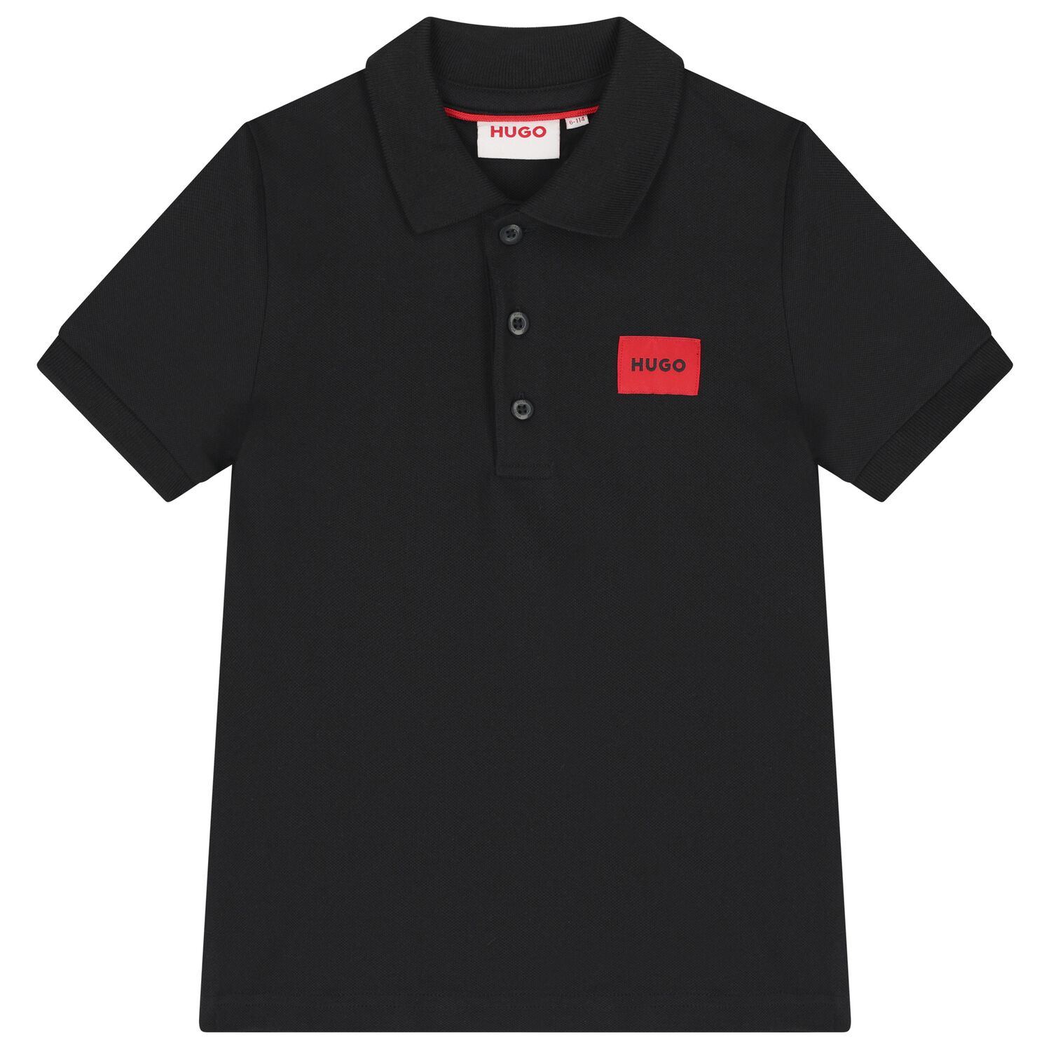 Boys Mini Me Black Logo Polo Shirt, 1, hi-res