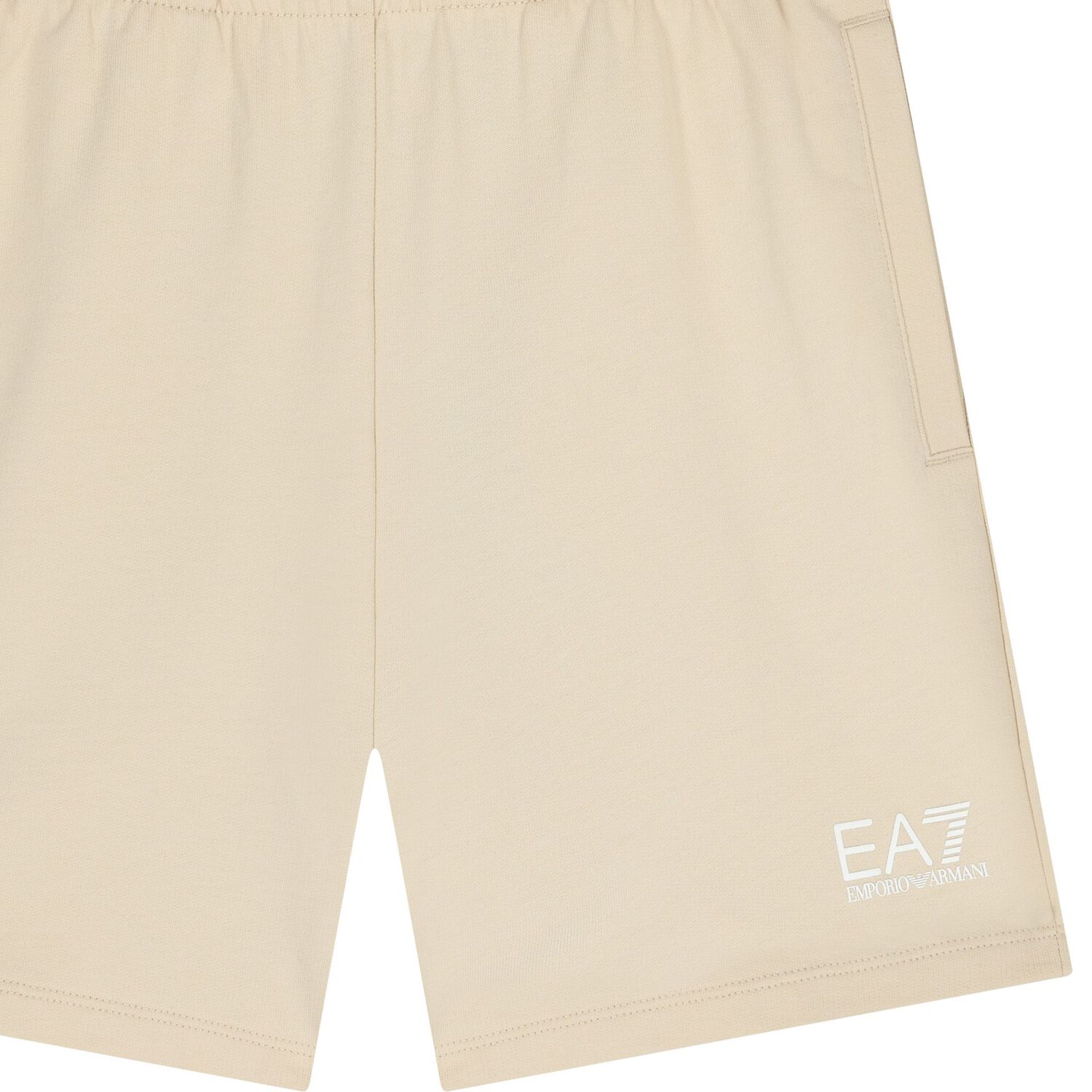 Boys Beige Logo Shorts, 4, hi-res