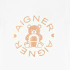 تيشيرت بالشعار باللون الأبيض للبنات, 1, hi-res