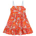 Girls Red Tiered Dress, 1, hi-res