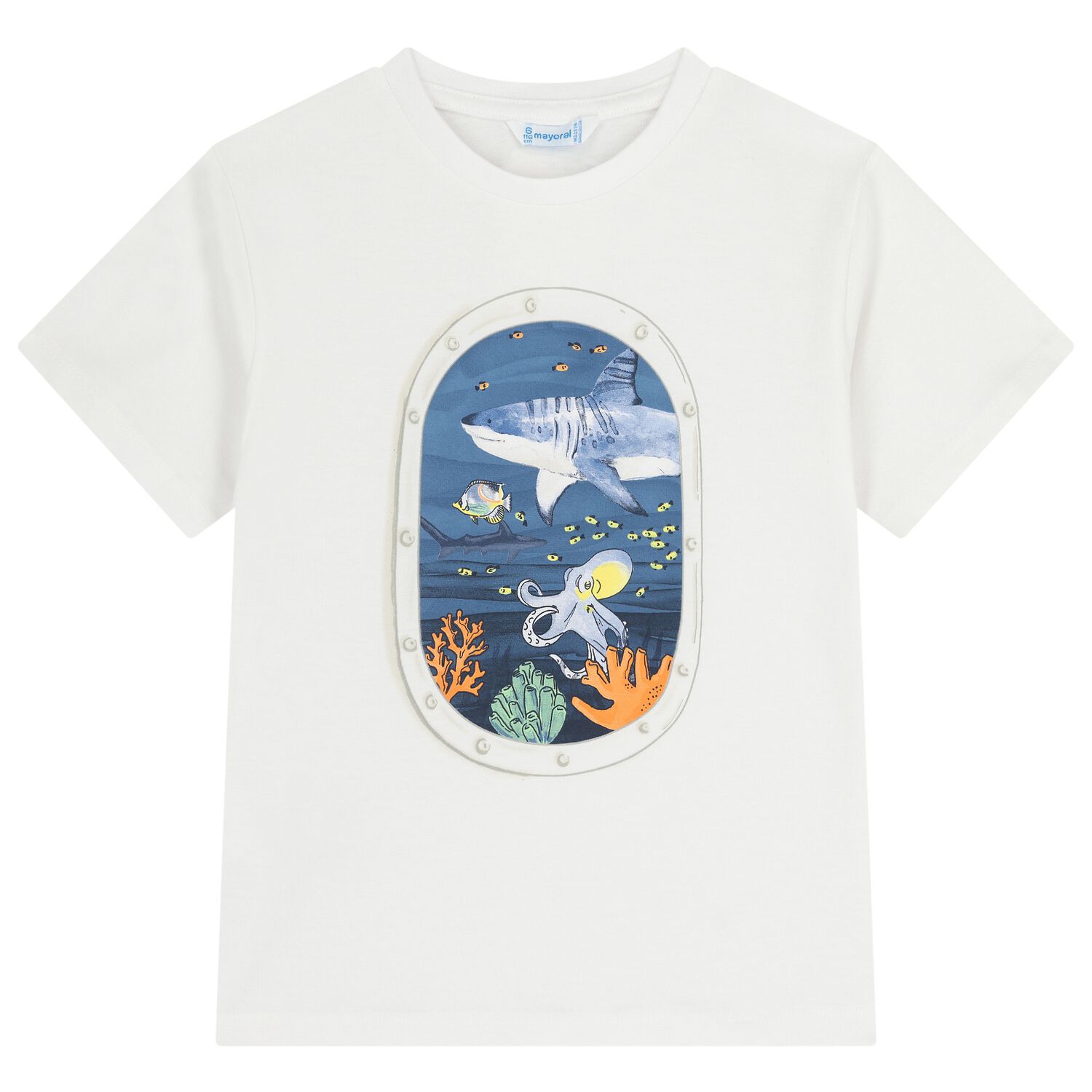 Boys White Underwater Window T-Shirt, 1, hi-res
