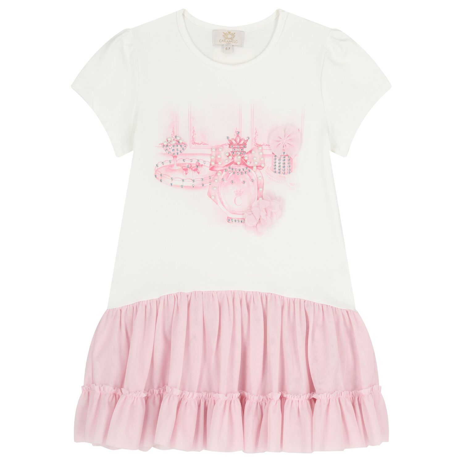 طقم ليجنز بنات مزخرف باللون الوردي, 1, hi-res