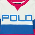 Girls White, Blue & Pink Logo Dress, 1, hi-res