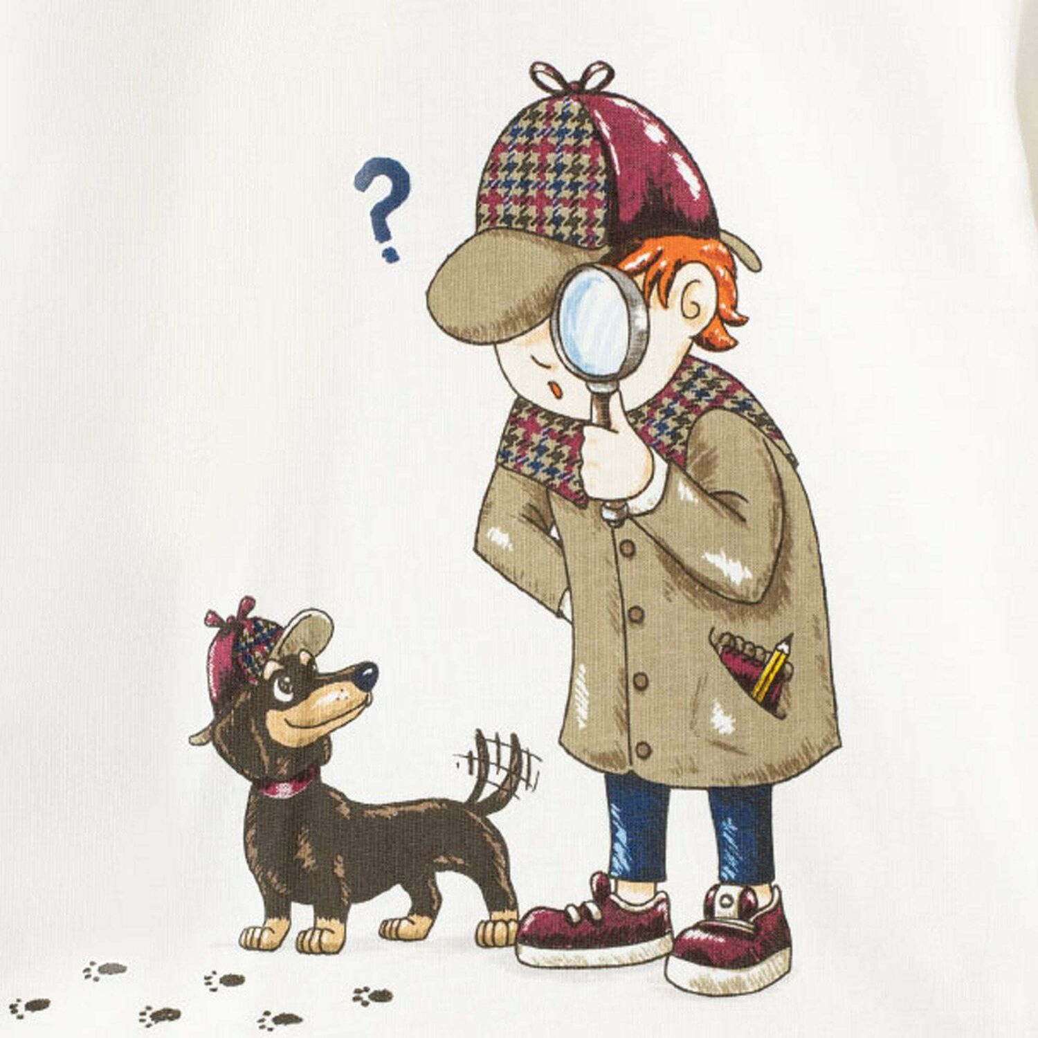 توب باكمام طبعة المحقق باللون العاجى للاولاد, 1, hi-res