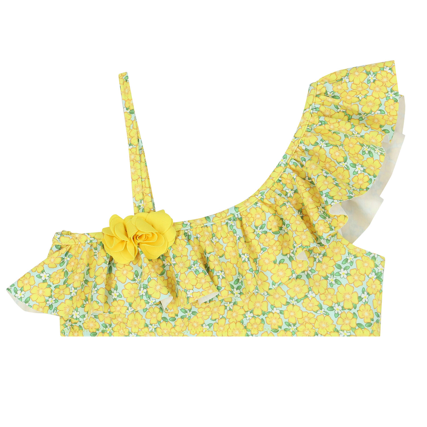Girls Yellow Floral Bikini, 1, hi-res