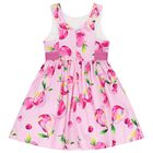 Girls Pink Fruits Dress, 1, hi-res