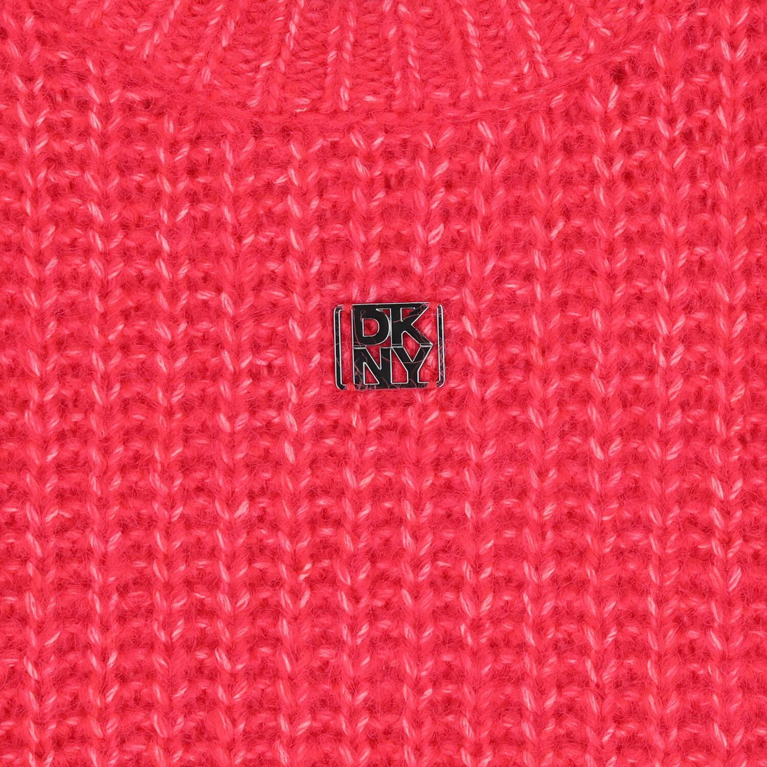 Girls Pink Logo Knitted Jumper, 1, hi-res