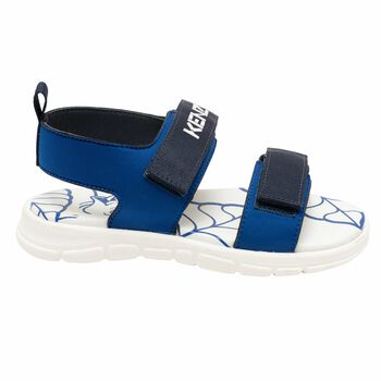 Boys Blue & White Logo Sandals