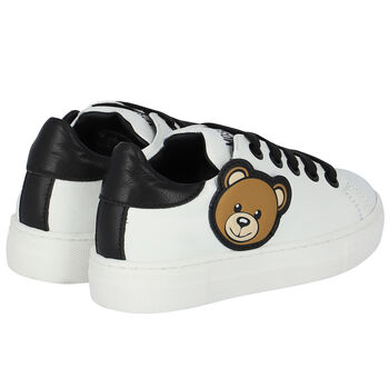 White Logo Leather Trainers