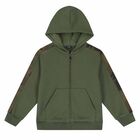 Boys Green Logo Zip Up Top, 1, hi-res