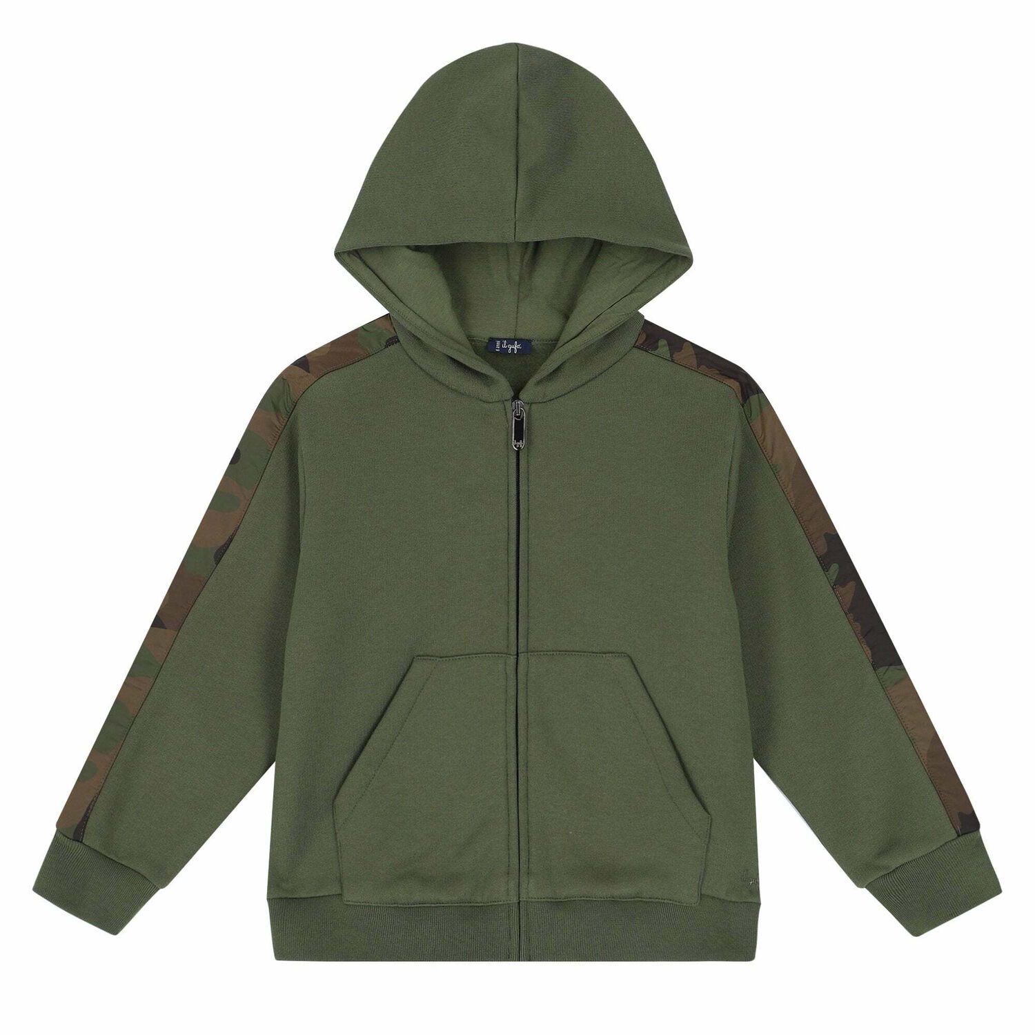 Boys Green Logo Zip Up Top, 1, hi-res image number null