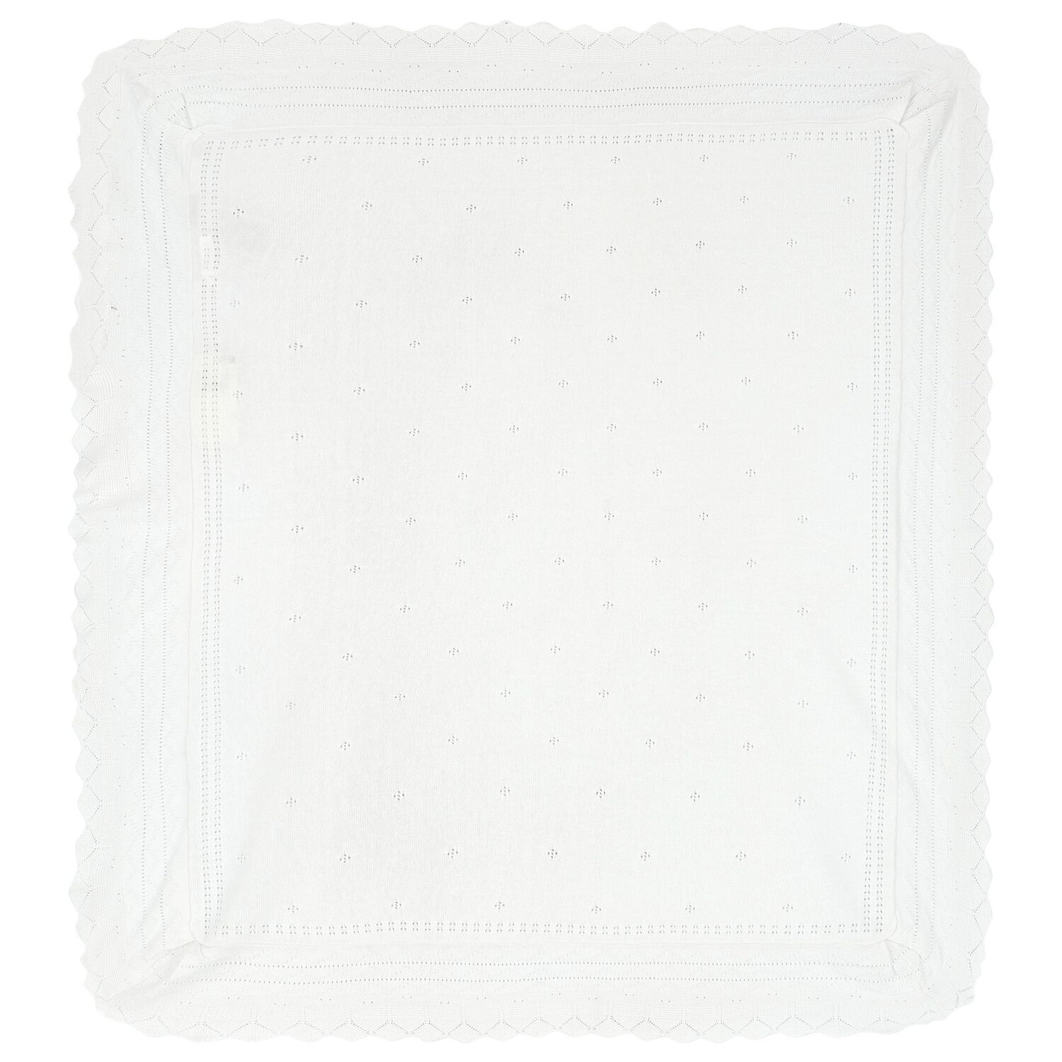 White Knitted Baby Blanket, 2, hi-res
