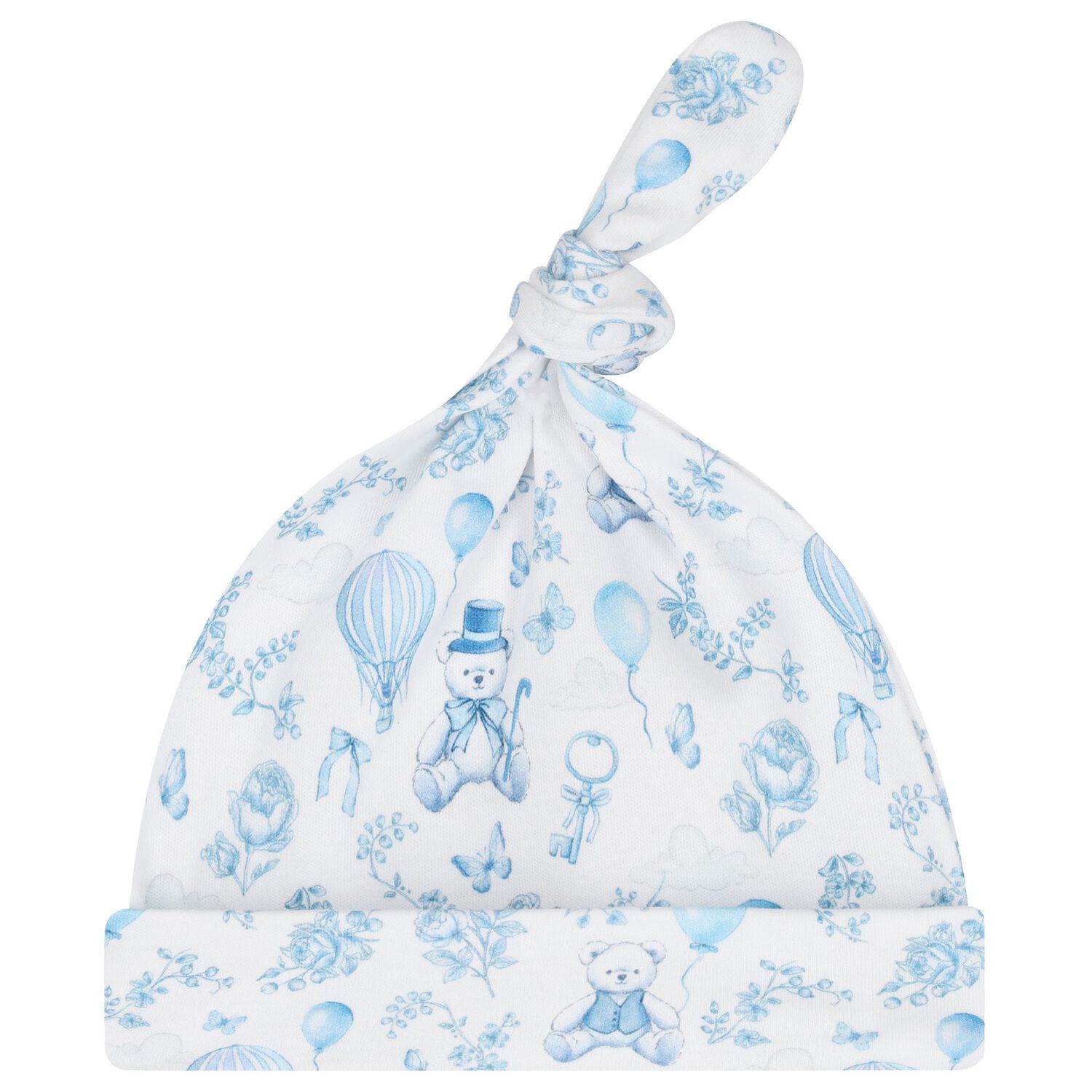 Baby Boys White & Blue Toile de Jouy Babygrow Set, 1, hi-res image number null