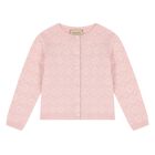 Younger Girls Pink Logo Cardigan, 1, hi-res