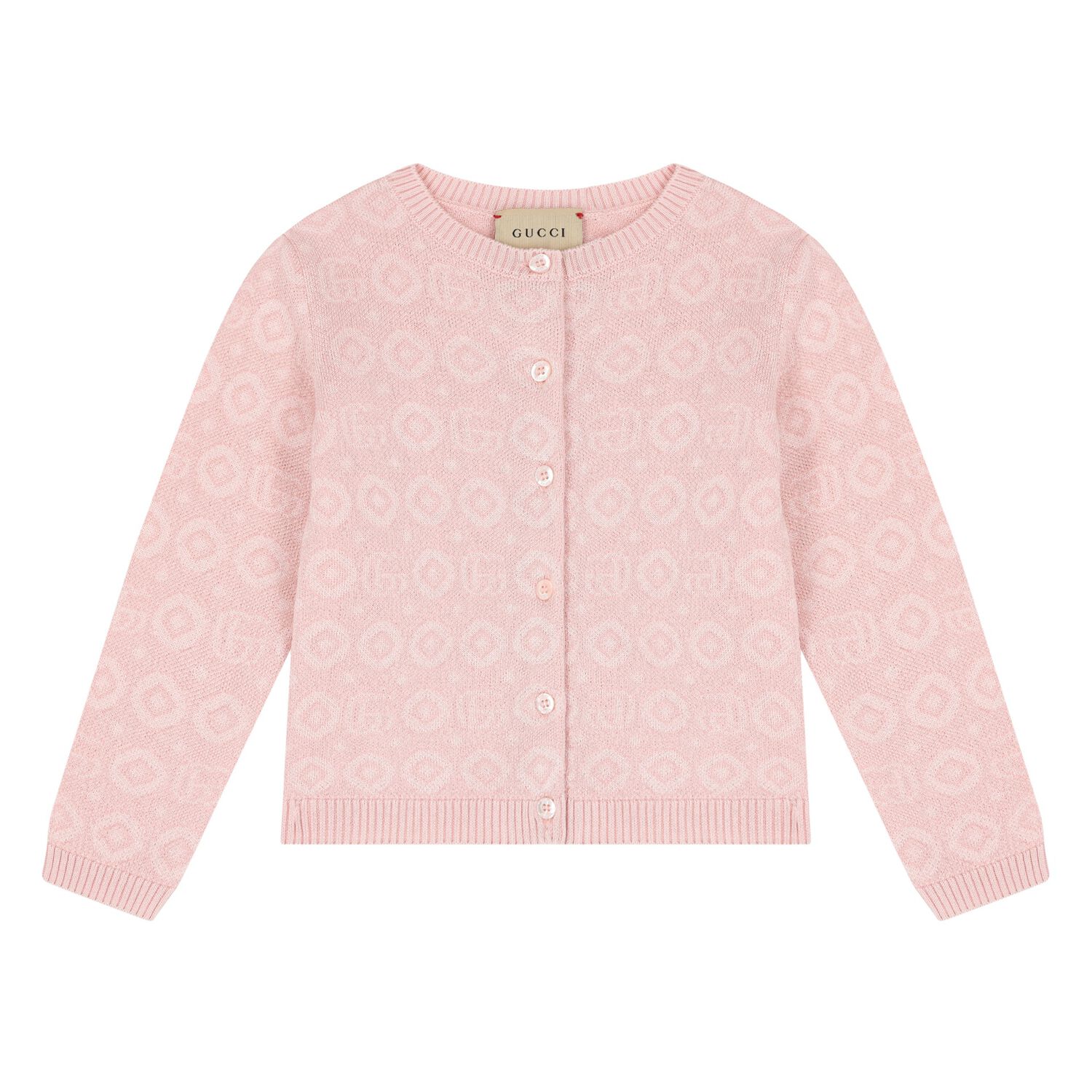 Younger Girls Pink Logo Cardigan, 1, hi-res