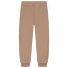 Girls Beige Logo Joggers, 1, hi-res